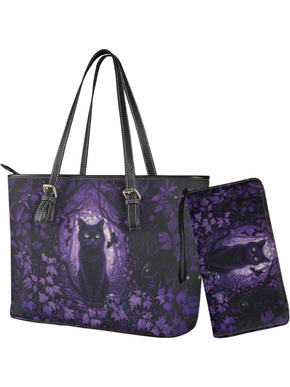 Stylish Women's Leather Shoulder Handbag & Wallet Set - Chic Tote with Matching